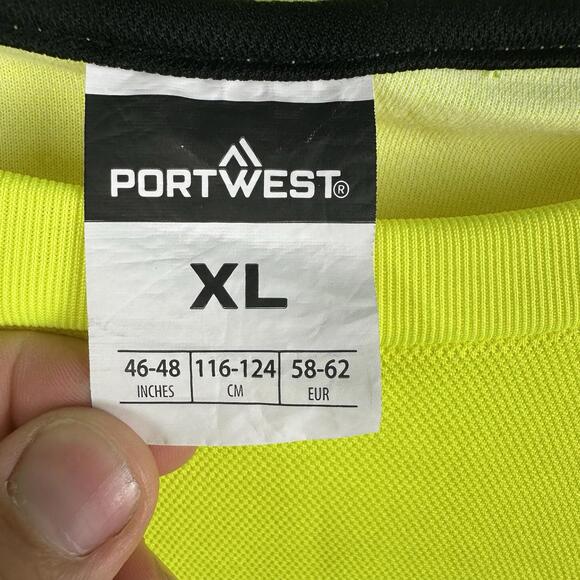 Portwest‎ Hi Vis T-Shirt XL Long Sleeve Lightweight Moisture Wicking Fabric - Picture 2 of 3